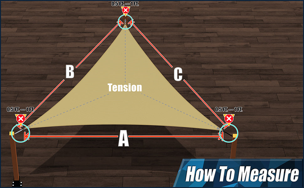 Right Triangle Sun Shade Sail (Custom Size Made to Order)