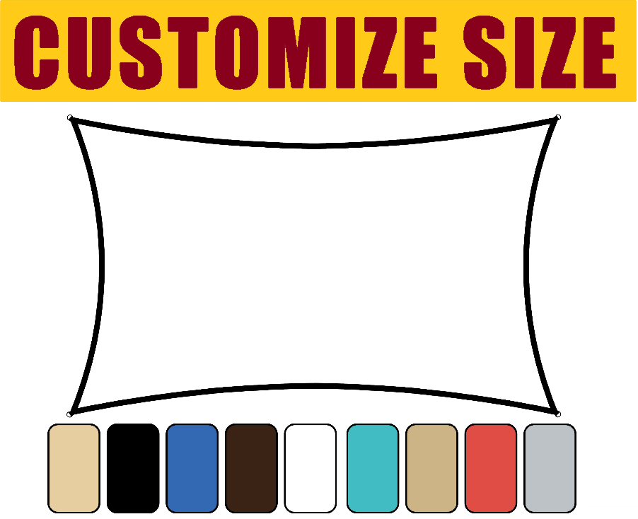 Rectangle Sun Shade Sail (Custom Size Made to Order)