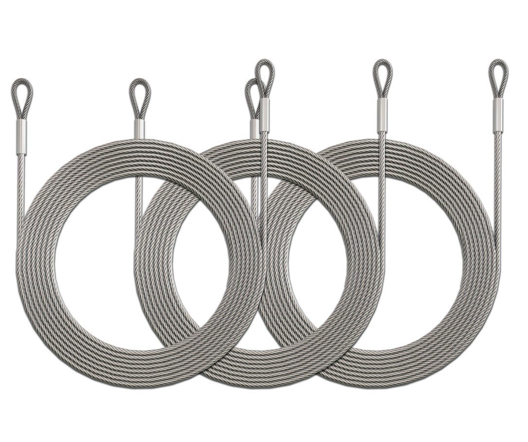 36 Feet (12ft x 3) PVC Coated Stainless Steel Metal Wire Cable Ropes Hardware Kits For Triangle Sun Shade Sail Canopy Commercial Standard Heavy Duty