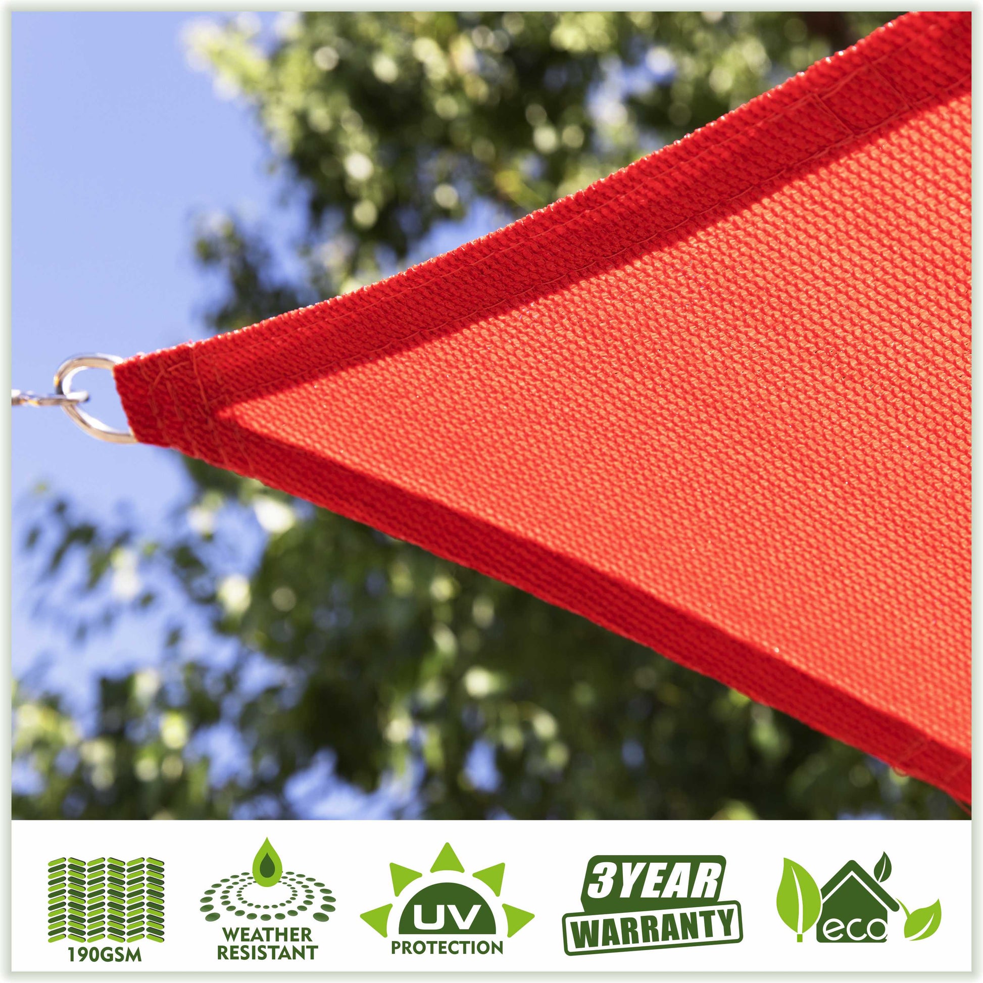 Equilateral Triangle Sun Shade Sail Canopy, Commercial Grade, 11 Sizes, 8 Colors Sun Shade Sail Colourtree