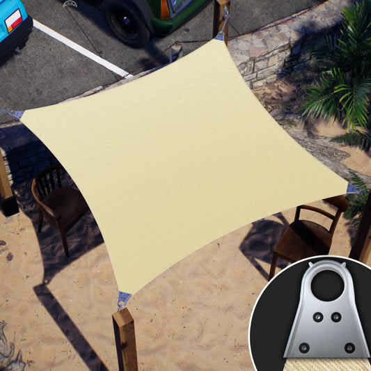 Square Super Ring - Heavy Duty, Super Durable Sun Shade Sail | 5 Colors & 7 Sizes
