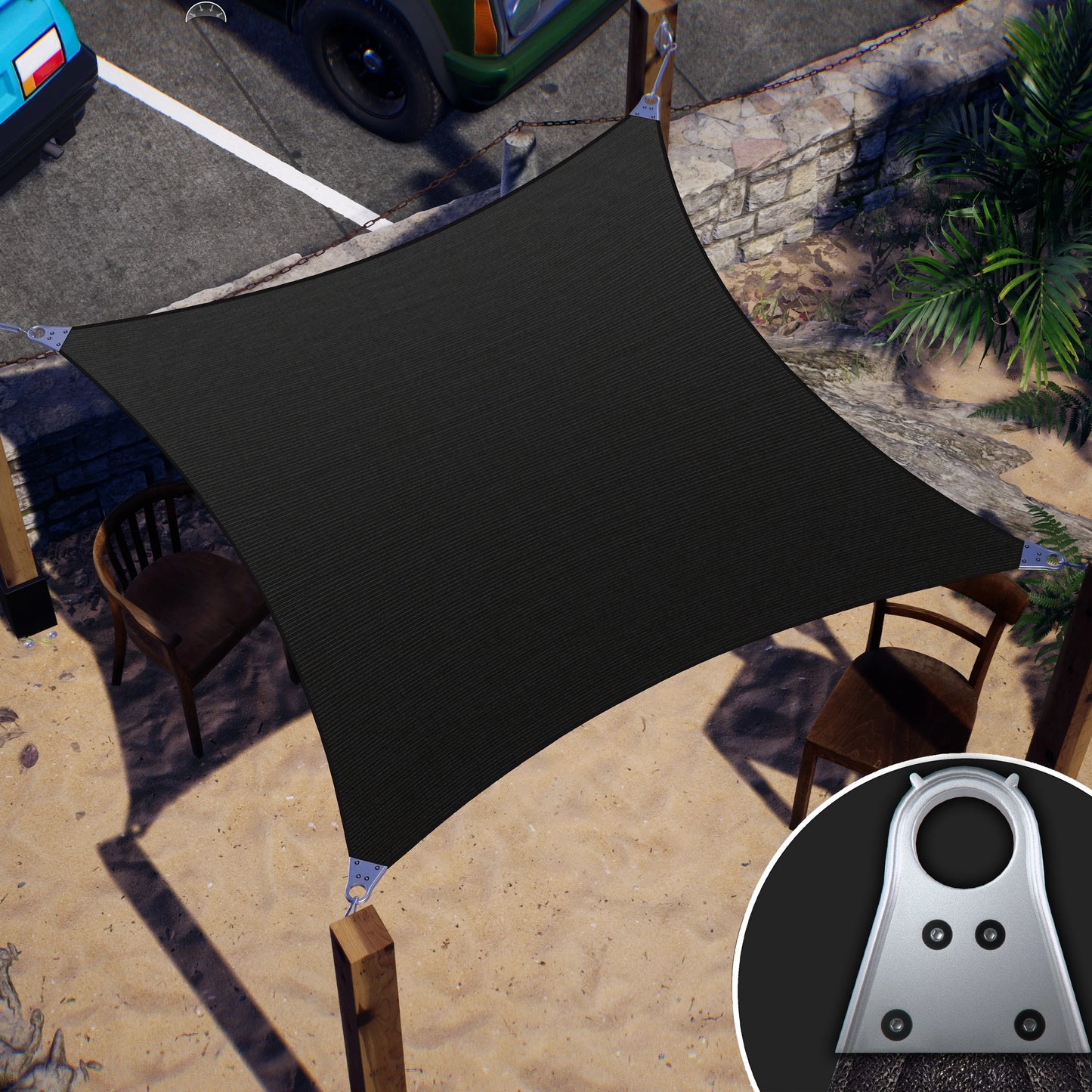 Square Super Ring - Heavy Duty, Super Durable Sun Shade Sail | 5 Colors & 7 Sizes