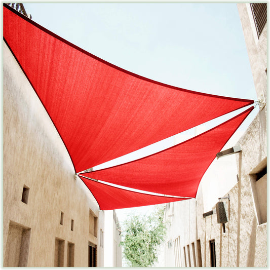 Equilateral Triangle Sun Shade Sail Canopy, Commercial Grade, 11 Sizes, 8 Colors Sun Shade Sail Colourtree 8' x 8' x 8' Red