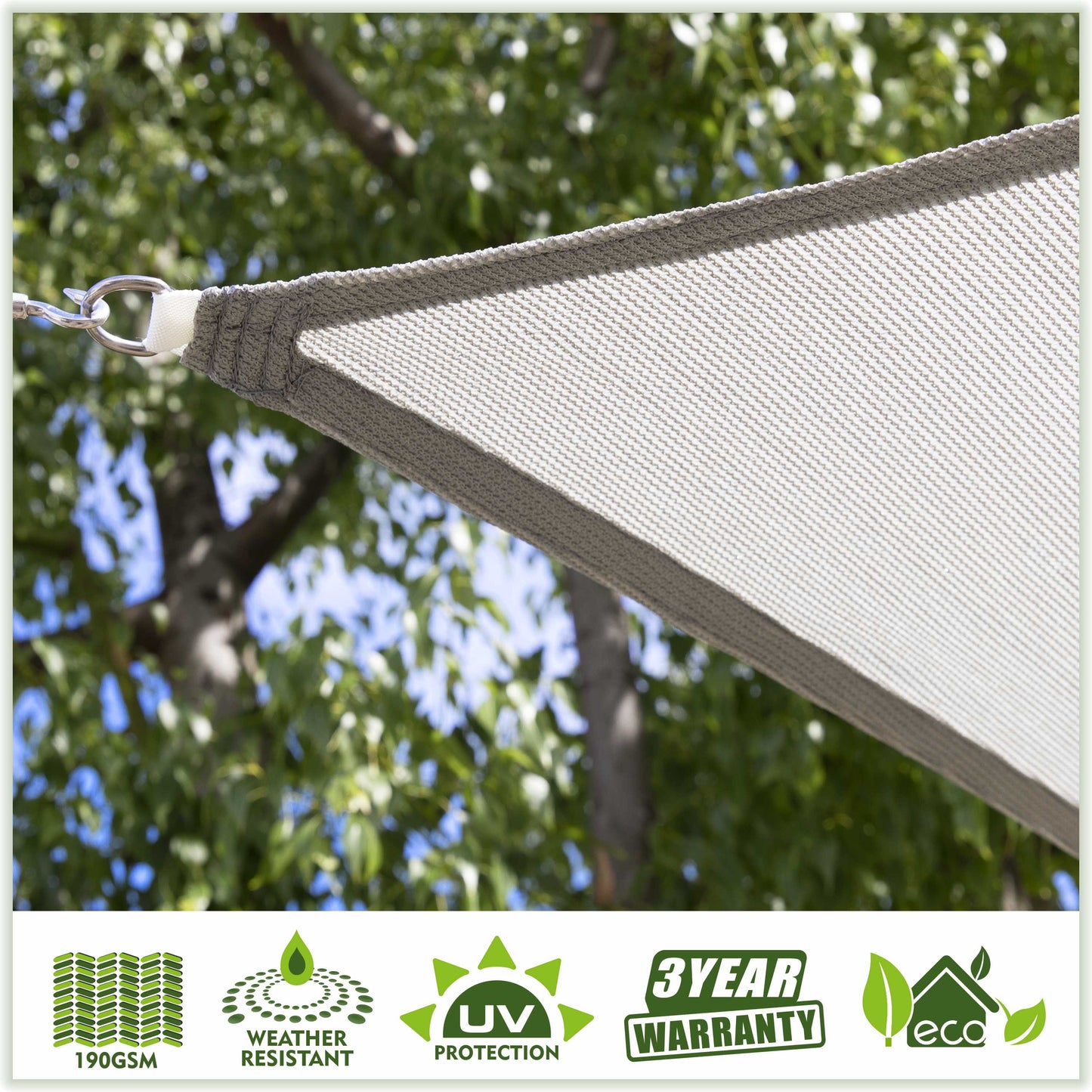 Equilateral Triangle Sun Shade Sail Canopy, Commercial Grade, 11 Sizes, 8 Colors Sun Shade Sail Colourtree