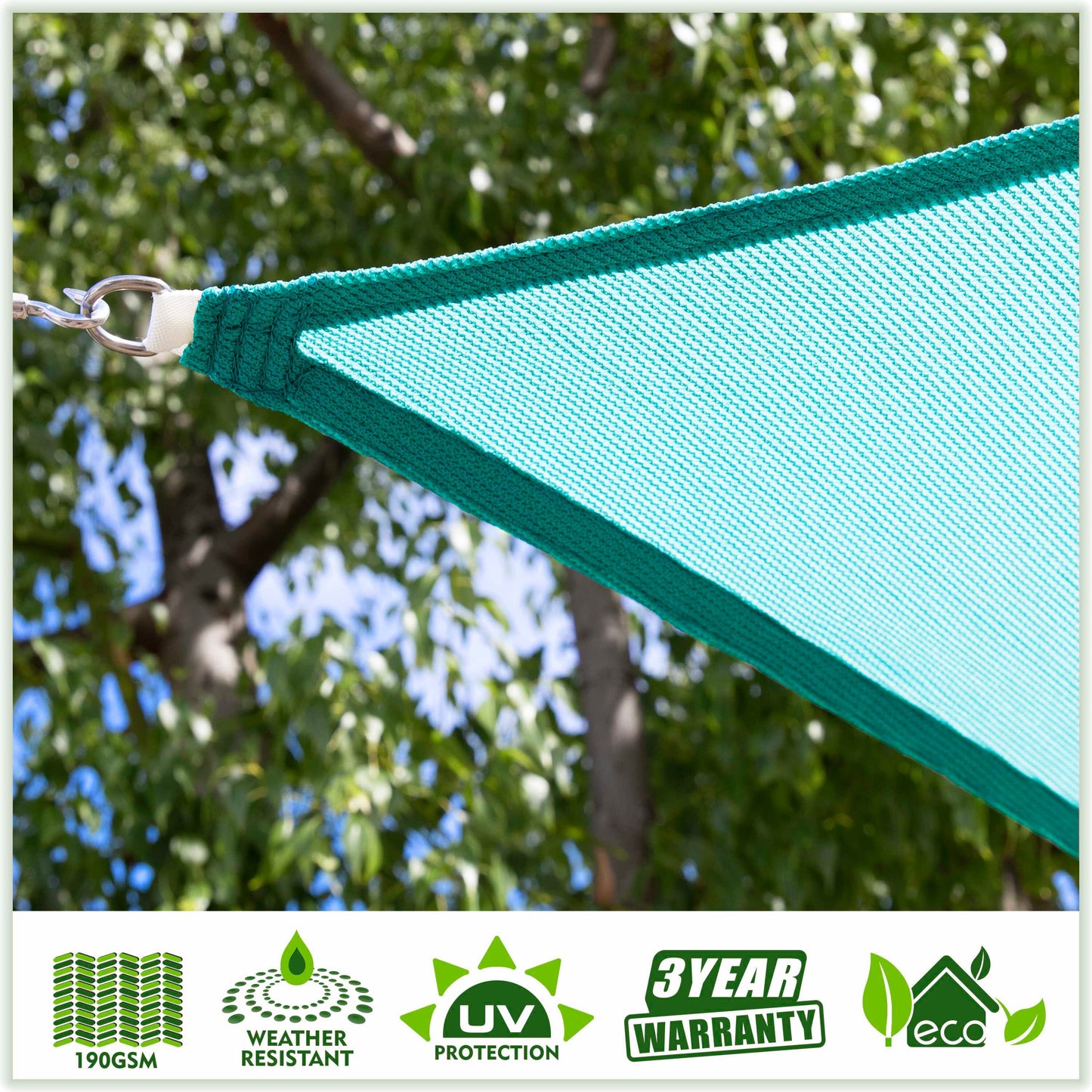 Right Triangle Sun Shade Sail Canopy, Commercial Grade, 7 Sizes, 8 Colors Sun Shade Sail Colourtree 