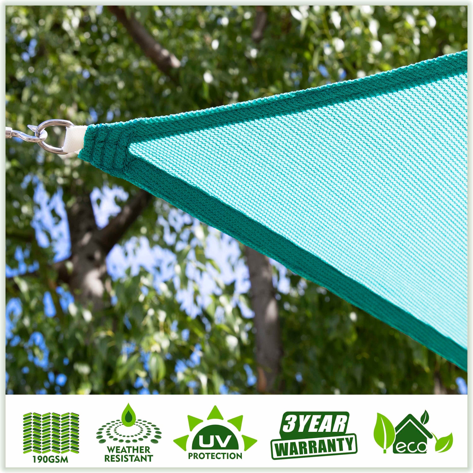 Right Triangle Sun Shade Sail Canopy, Commercial Grade, 7 Sizes, 8 Colors Sun Shade Sail Colourtree 