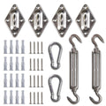 Rectangle Sun Shade Sail + Hardware Kit & 4 Stainless Steel Cables Combo 2