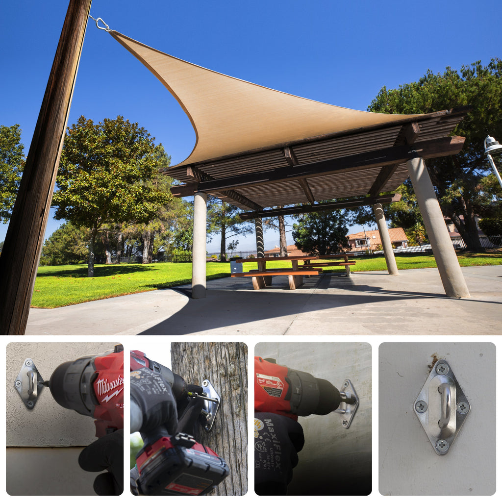 ShadeMart 10" Heavy Duty Stainless Steel Shade Sail Hardware Kit – Triangle 4