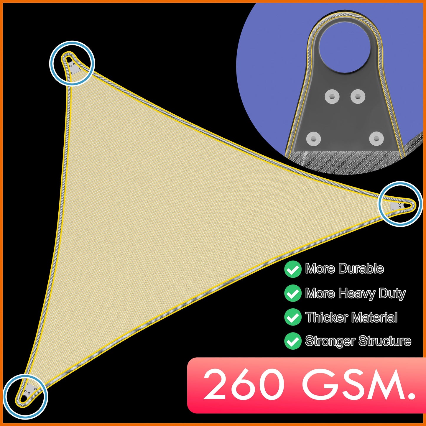 Sun Shade Sail Sample | Super Ring ColourTree 