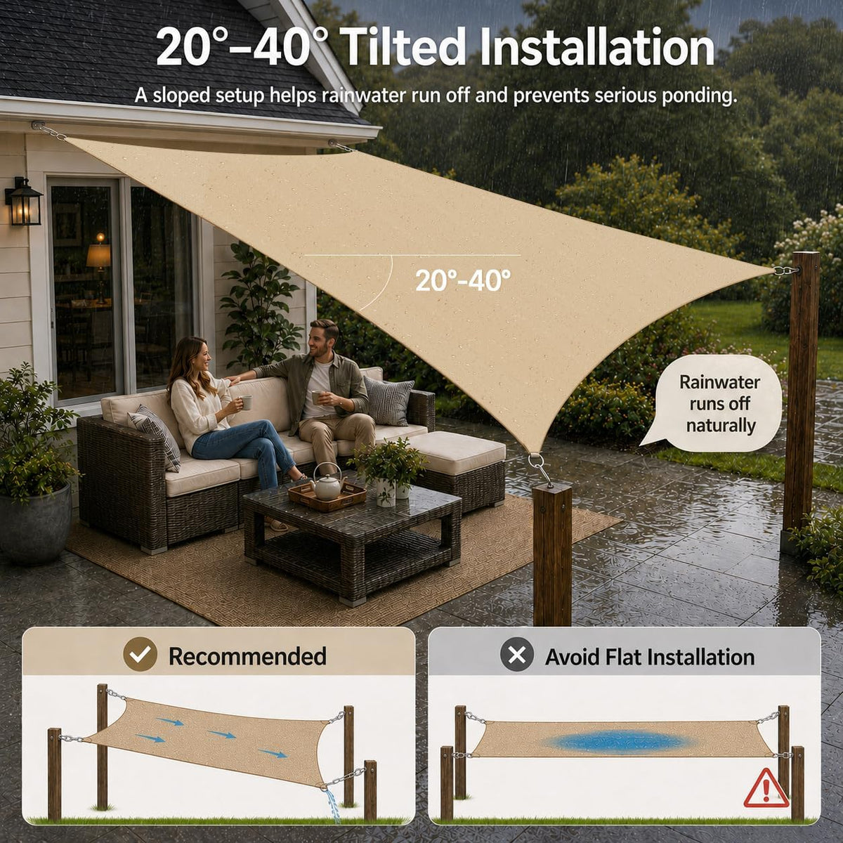 ShadeMart Waterproof Rectangle Shade Sail 5