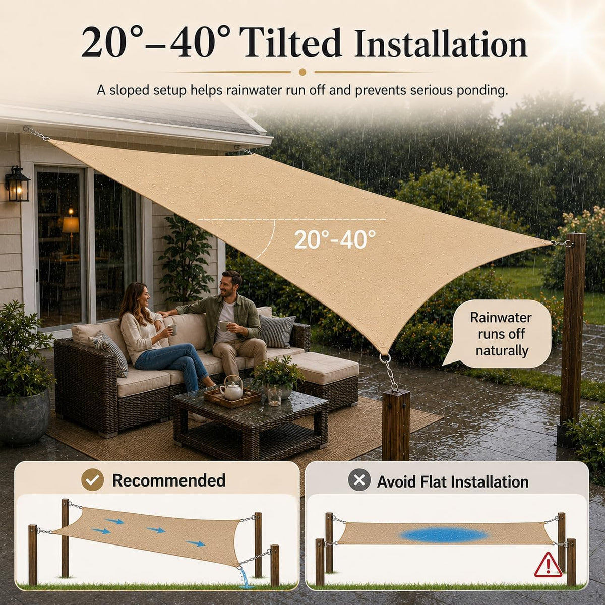 ShadeMart Waterproof Triangle Shade Sail 5