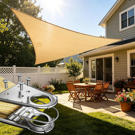 ShadeMart Super Ring Heavy Duty Triangle Shade Sail 1