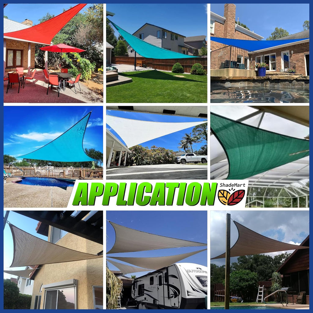 Right Triangle Sun Shade Sail + 6" Stainless Steel Hardware Kit Combo 5
