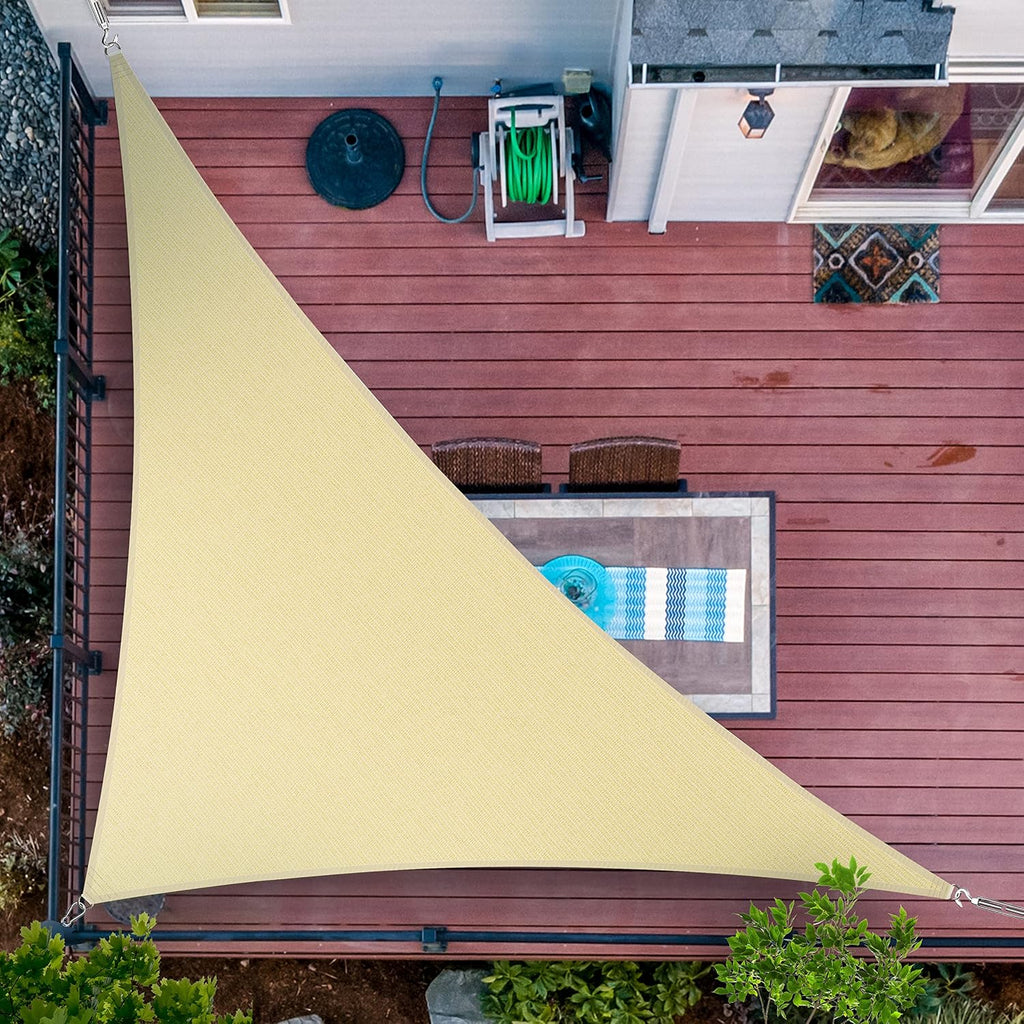 Right Triangle Sun Shade Sail + 6" Stainless Steel Hardware Kit Combo 1