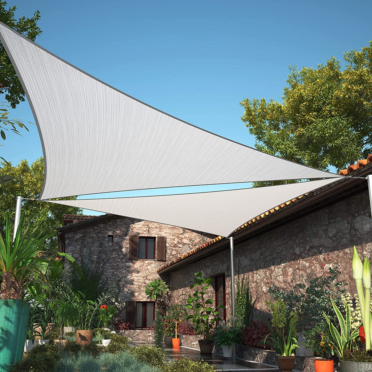 Equilateral Triangle Sun Shade Sail Canopy, Commercial Grade, 17 Sizes, 9 Colors