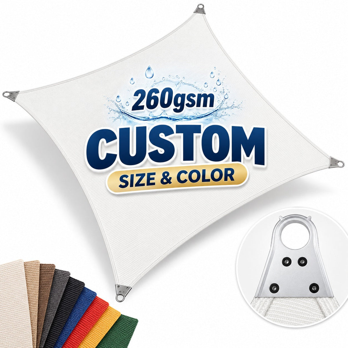 ShadeMart Custom Super Ring Heavy Duty Shade Sail – custom size & color