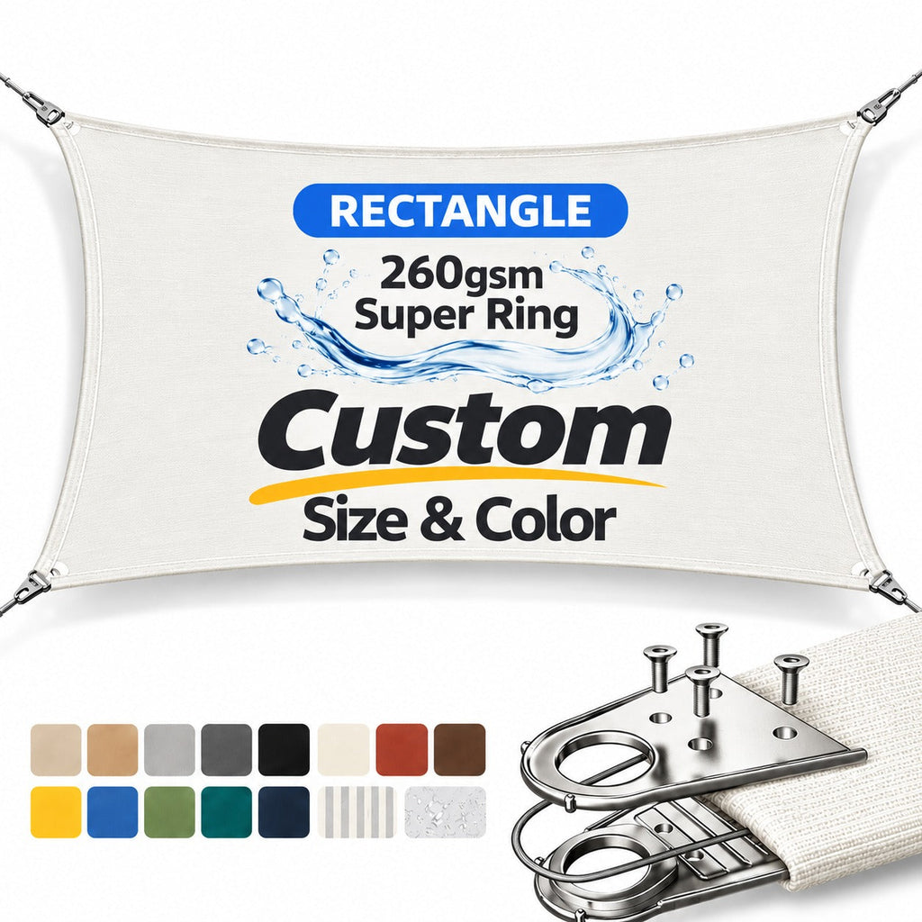 ShadeMart Custom Super Ring Rectangle Shade Sail – custom size & color