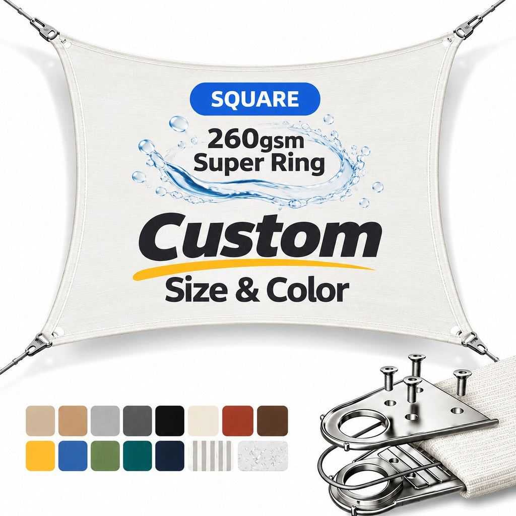 ShadeMart Custom Super Ring Square Shade Sail – custom size & color