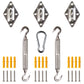 1500 LB Capacity Triangle Sun Shade Sail Installation Complete Hardware Kit - 6 Inches, 304 Stainless Steel, Anti Rust