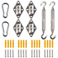 Square and Rectangle Sun Shade Sail Canopy Awning Installation Whole Set of Hardware Kits - 24 PC Hardware Kits, 48 ft (12 ft x 4) Cable Wire Ropes