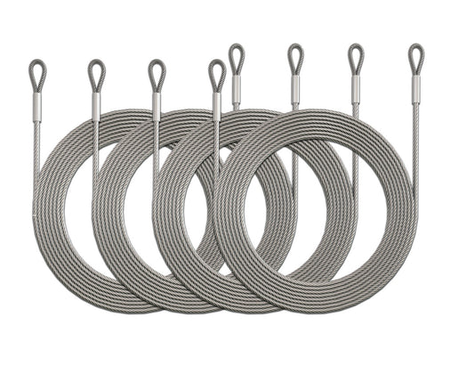 48 Feet (12ft x 4) PVC Coated Stainless Steel Metal Wire Cable Ropes Hardware Kits For Square and Rectangle Sun Shade Sail Canopy Commercial Standard Heavy Duty