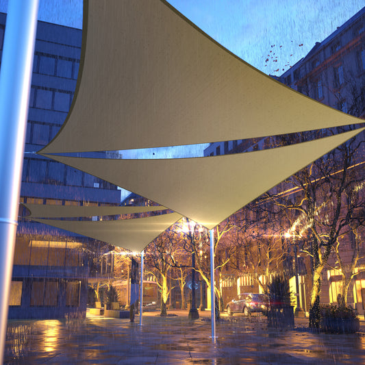 Waterproof Triangle Shade Sail Outdoor Canopy Awning, Patio and Pergola Cover