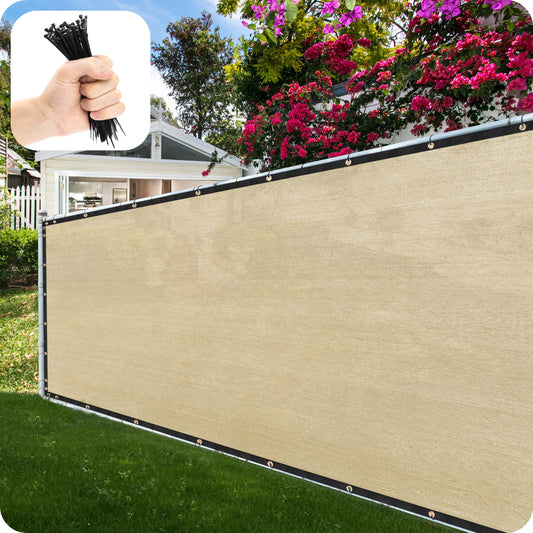 Fence Outdoor Privacy Screen Cover Windscreen with Heavy Duty Brass Grommets, Commercial Grade - 170 GSM | 6 Colors