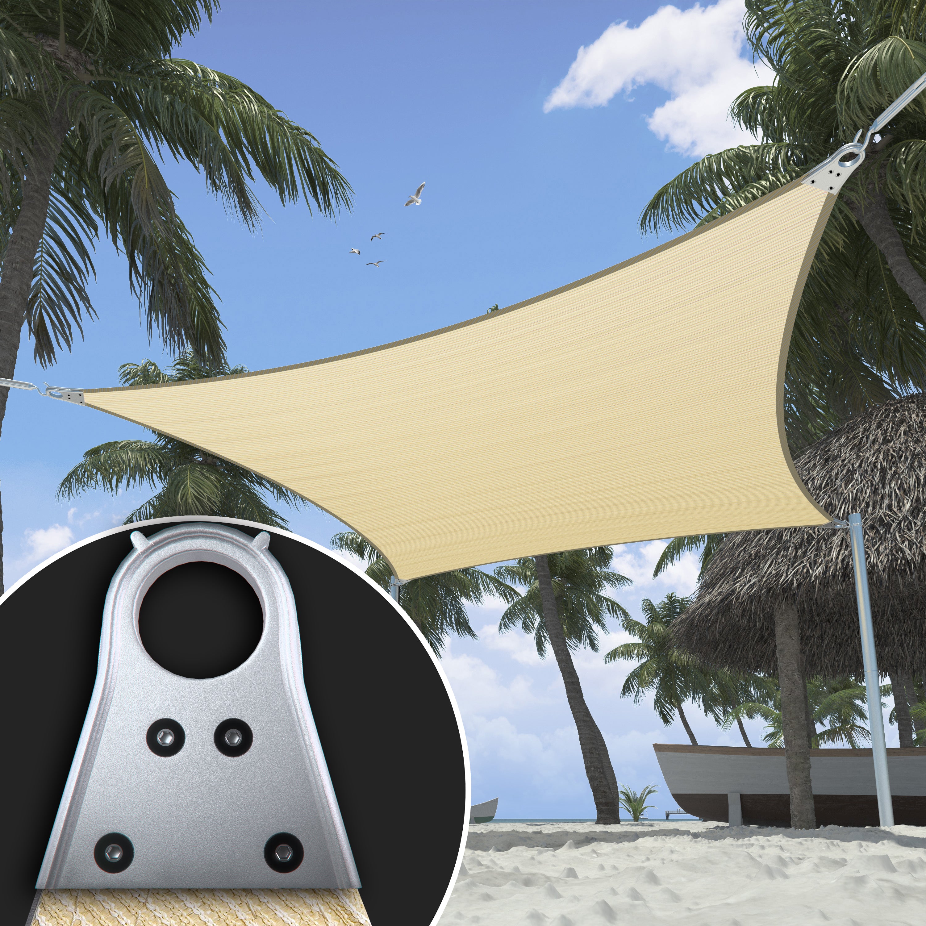 Rectangular Sail ShadeMart Rectangle Super Ring Shade Sails | Free Shipping – Shademartusa